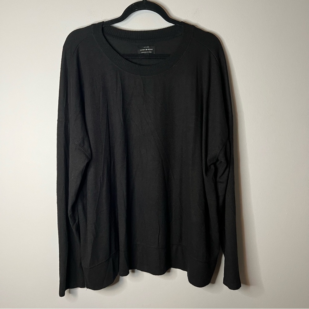 Women’s Lucky Beand black basic long sleeve pullover sweater size XXL